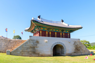 Ganghwa-gun, Incheon, South Korea July 15, 2020 -Jwagang Donedae Outpost. korea ganghwado historical site landscape.