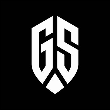 gs logo monogram with emblem shield style design template