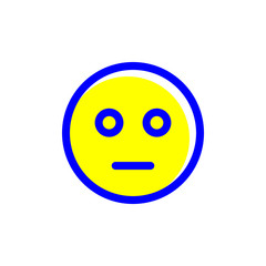 emoji icon face yellow and blue line vctor eps
