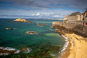 Landscape taken from the inner walls in Saint-Malo, France