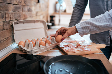 Eggs for breakfast, close-up.