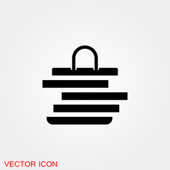 Bag icon. Shopping bag, Vector illustration isolated