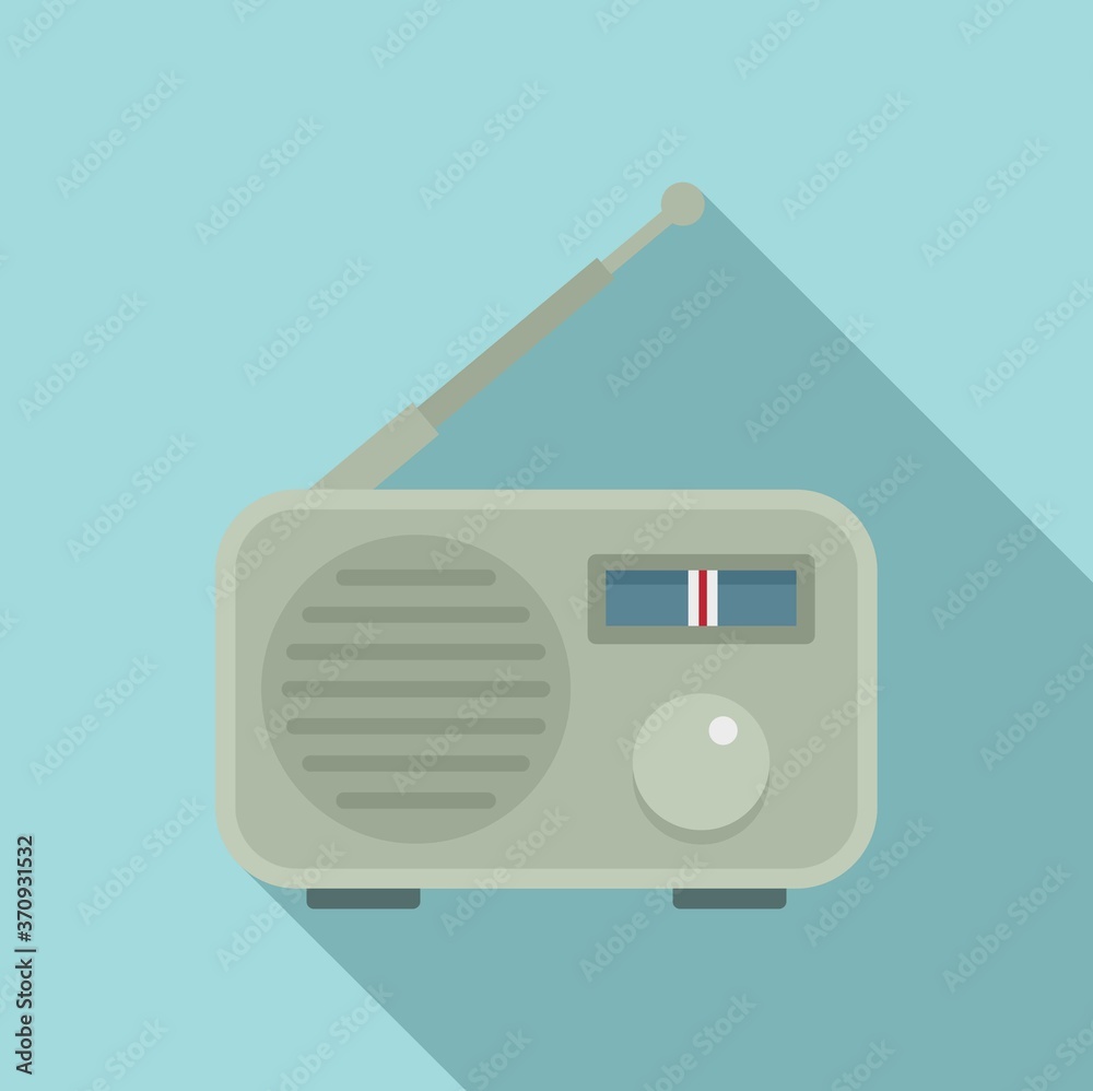 Sticker Portable radio icon. Flat illustration of portable radio vector icon for web design