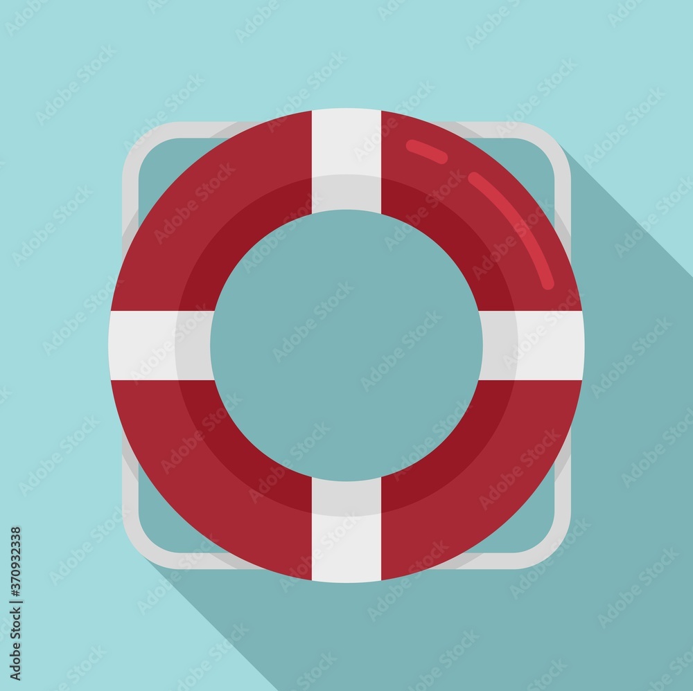 Sticker survival life buoy icon. flat illustration of survival life buoy vector icon for web design