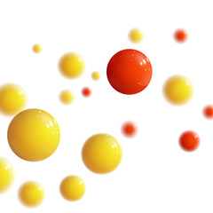 Realistic colored spheres. Plastic bubbles. Glossy balls