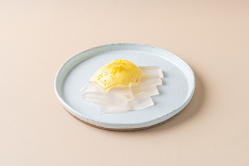 yuzu orange ice-cream with jelly pudding