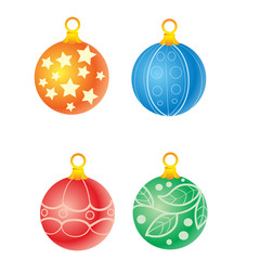 beautiful christmas balls for decorating the christmas tree, cartoon illustration, isolated object on white background, vector illustration,