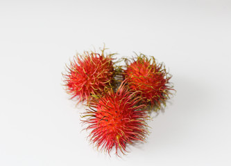 Ripe rambutan isolated on white background