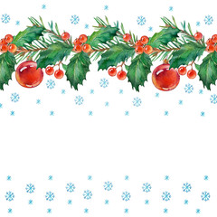 Christmas and New Year. Greeting card. 2021. Watercolor illustration.