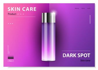 cosmetic cream and body lotion poster premium skin care products vector design.