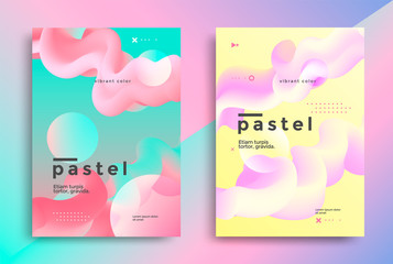 Pastel gradient covers design with fluid shapes