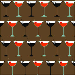 seamless pattern with cocktail