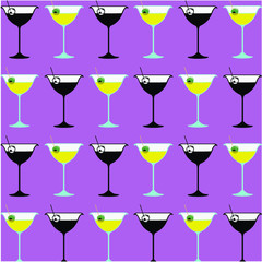 seamless pattern with cocktails