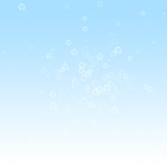 Soap bubbles Christmas background. Subtle flying s