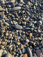 Pebble stones background, beach, natural colors