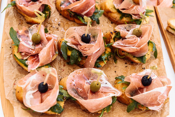 catering treats on the table for an event birthday, wedding or anniversary, corporate party or meeting