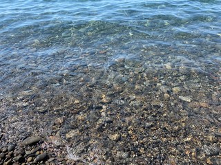 Pebble stones background, beach, natural colors