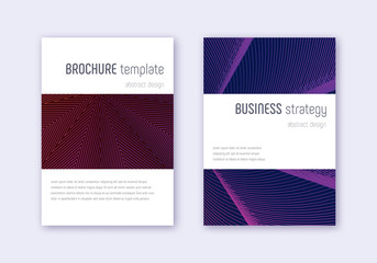 Minimalistic cover design template set. Violet abs