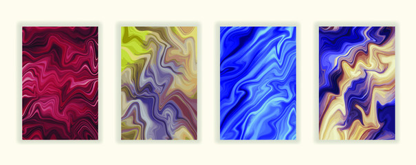 Abstract gradient artwork. Colorful liquid marble style background. Fluid inks creative texture