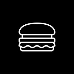 Burger icon, flat design Hamburger web icon. vector illustration