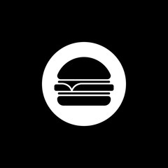 Burger icon, flat design Hamburger web icon. vector illustration