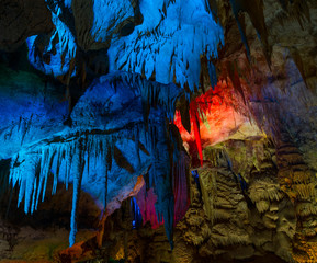 Prometheus Cave located in Imereti region of Georgia country located at the crossroads of Western Asia and Eastern Europe in the Caucasus region of Eurasia