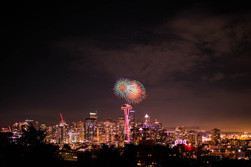 fireworks over the city