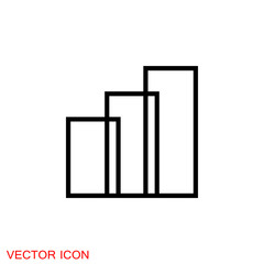 Chart icon vector growing graph icon illustration