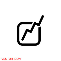 Chart icon vector growing graph icon illustration