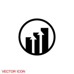 Chart icon vector growing graph icon illustration