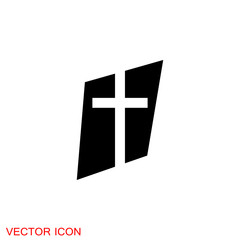 Church vector icons of religious christianity signs and symbols