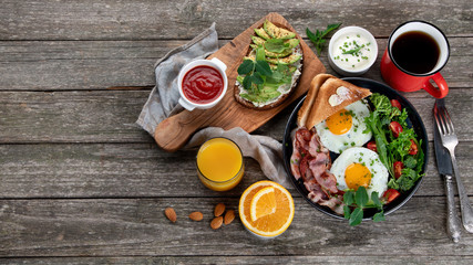 Traditional breakfast with Fried Eggs