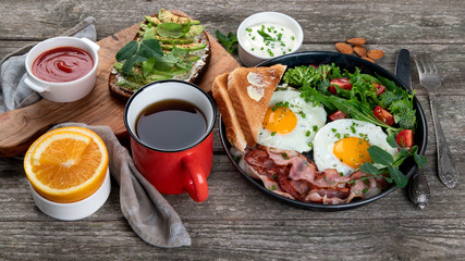 Traditional breakfast with Fried Eggs