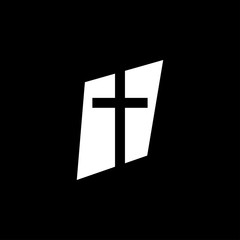 Fototapeta premium Church vector icons of religious christianity signs and symbols