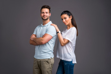 Obraz premium Nice young couple in the studio