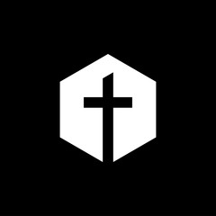 Fototapeta premium Church vector icons of religious christianity signs and symbols