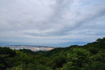 Fototapeta na wymiar 日本平から見る日本新三景の一つである三保の松原
