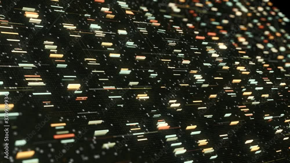 Poster concept of the futuristic information and technological computer. animation. abstract big data digit
