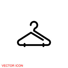 Clothing icon on background. Trousers hanger bag jacket woman shoes dress T-shirt silhouettes