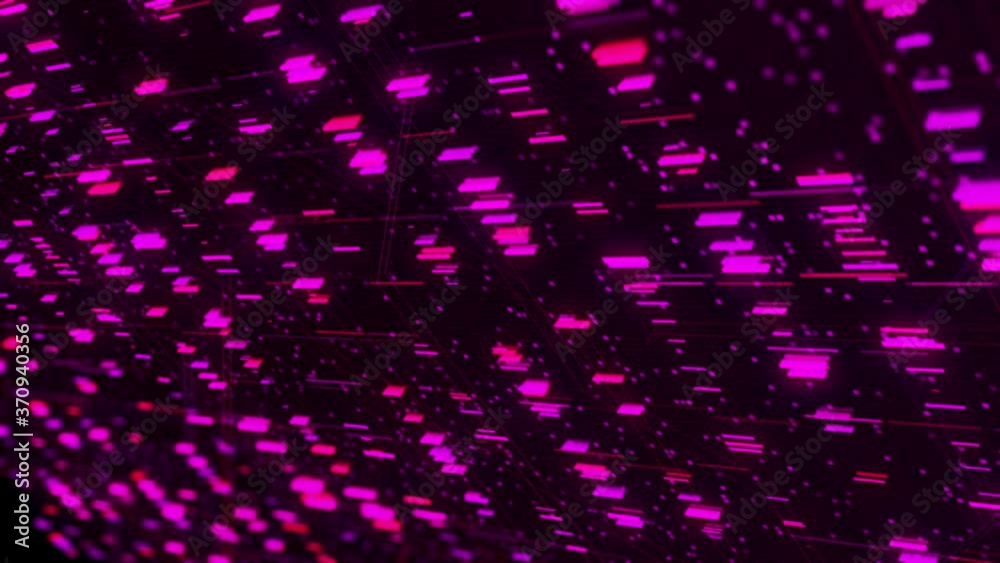 Poster concept of the futuristic information and technological computer. animation. abstract big data digit