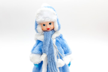 Snow Maiden toy figure. Decoration for New Year and Christmas