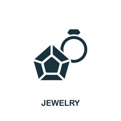 Fototapeta premium Jewelery icon. Monochrome simple Jewelery icon for templates, web design and infographics