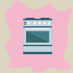Household appliances for home and household illustration on color blot