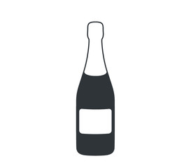 Vector bottle of Champagne. Champagne bottle icon. Champagne icon