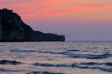 Peschici : trabucco al tramonto