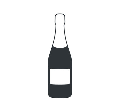Vector bottle of Champagne. Champagne bottle icon. Champagne icon
