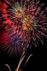 Fototapeta premium Amazing fireworks show in the dark sky