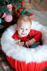 baby in santa hat