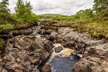 Rare photo of Earlstoun Linn Waterfall exposed, due to draining Earlstoun Loch Dam