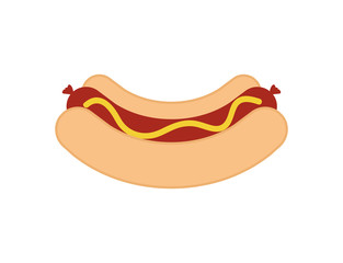 Hot dog icon. Hot dog vector illustration. Street food icon. 
